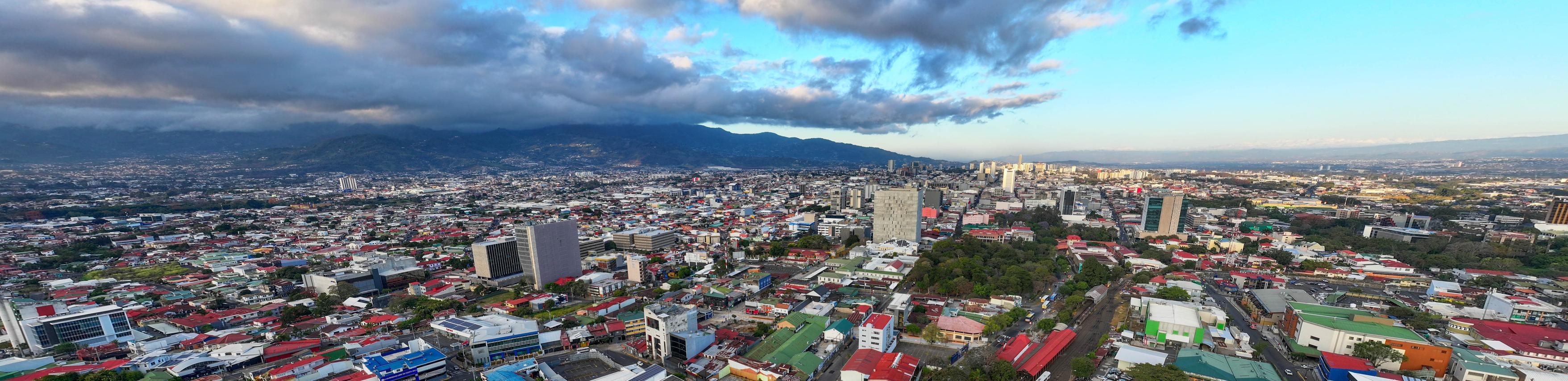 A panoramic view over San Jose and the Central Valley in Costa Rica.